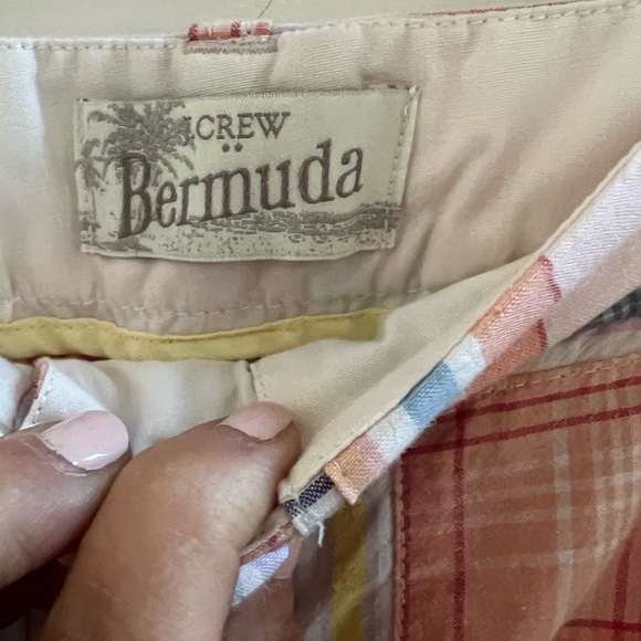 J.Crew Patchwork Bermuda Shorts Size 4 Madras Plaid Preppy Summer Coastal - Picture 6 of 6